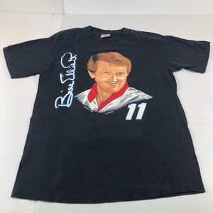 Vintage 1992 Bill Elliott Shirt Men's Large Black Photo Single Stitch Made USA